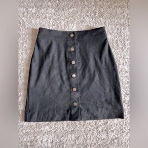 H&M Black Button Skirt